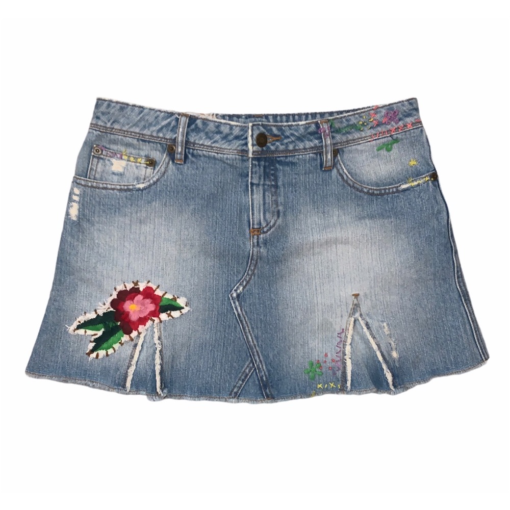FREE PEOPLE Patch Denim Skirt Size 27
